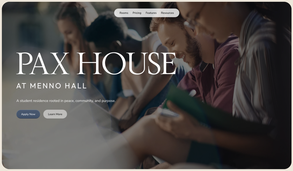 Pax House at Menno Hall - paxhouse.ca website thumbnail